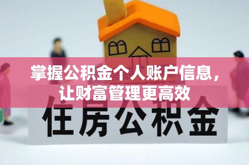 灵璧掌握公积金个人账户信息，让财富管理更高效